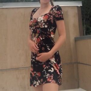Urban outfitters flowered velvet dress